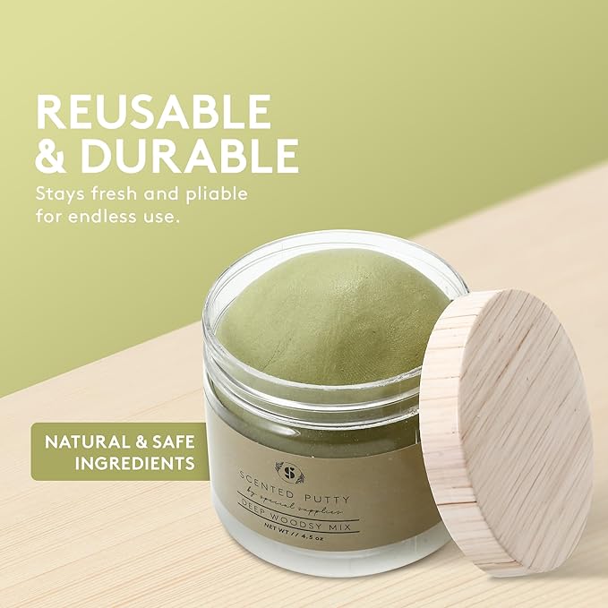 Special Supplies Scented Therapy Putty Dough - Infused with Pure Essential Oils for Aromatherapy and Meditation- Relaxation Gifts for Kids and Adults - Non-Stick (Deep Woodsy Mix (4.5 oz))