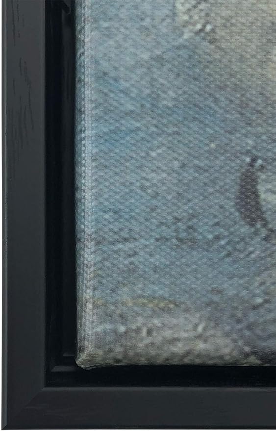 Wieco Art Framed Art Impression Sunrise Canvas Prints of Claude Monet Famous Paintings Reproduction Seascape Artwork Pictures on Canvas Wall Art for Home Decorations Black