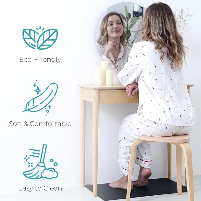 Homergy Bath Mat – Super‑Absorbent & Quick‑Dry with Non‑Slip Rubber Backing, Machine Washable & Odor Resistant – 18x28 in, Black