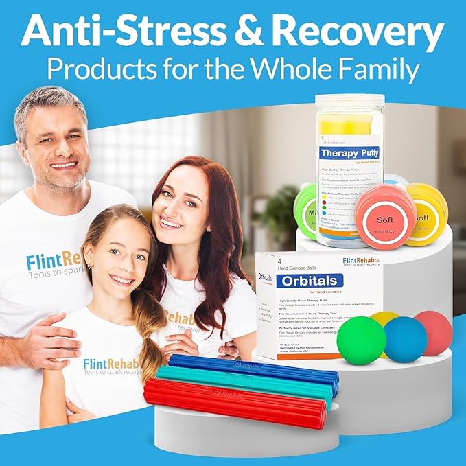 FlintRehab Quality Therapy Putty for Kids & Adults (6 Pack, 3-Oz Each) Thera Putty for Hand Therapy & Fidgeting | Exercise Hand Putty for Hand Strength | Helps Relieve Stress & Anxiety