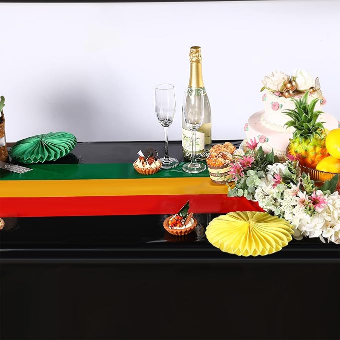 Kinlop 3 Pcs Black History Tablecloth 108 x 51 Inch Juneteenth Kwanzaa Table Covers Plastic Waterproof Disposable Table Clothes for Africa American Independence Freedom Party Supplies(Classic)