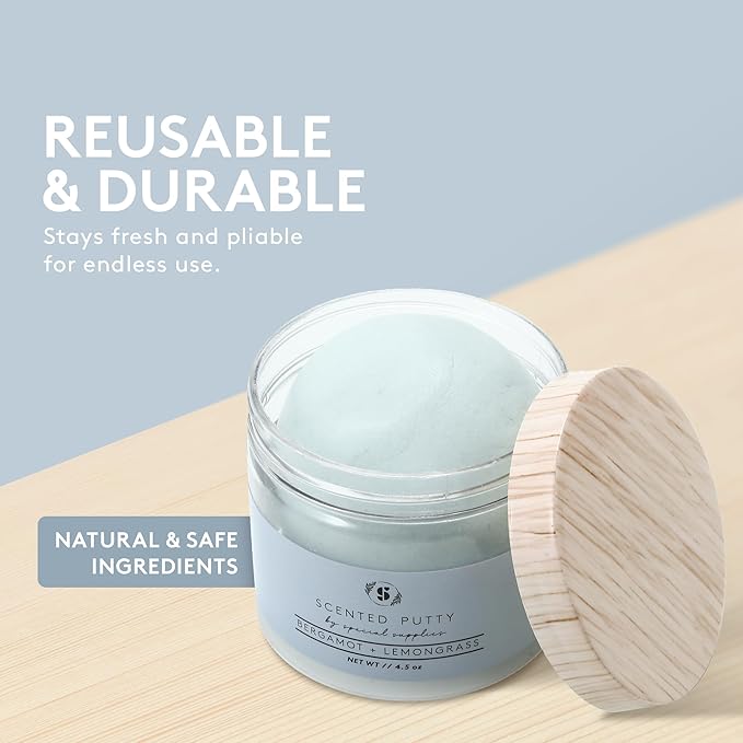 Special Supplies Scented Therapy Putty Dough - Infused with Pure Essential Oils for Aromatherapy and Meditation- Relaxation Gifts for Kids and Adults - Non-Stick (Bergamot + Lemongrass (4.5 oz))