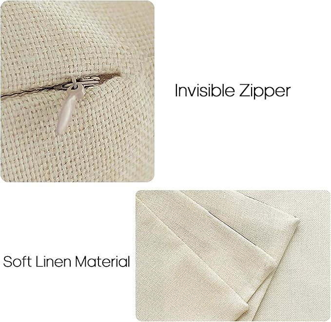 YCOLL Fall Pillow Covers 22x22 Set of 4, Modern Sofa Throw Pillow Cover for Fall Decor, Decorative Outdoor Linen Fabric Pillow Case for Couch Bed Car, Orange