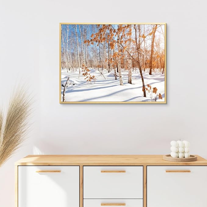 Golden State Art, 18x24 Aluminum Picture Frame, Gold Metal Thin Poster Frames for 18 x 24 inch Photo, Acrylic Front, Wall Hook for Horizontal or Vertical Display, 3 Pack