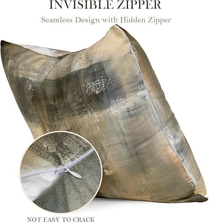 Brown Tan and Gray Throw Pillow Covers,Set of 4 16X16 Inch Taupe Modern Art Abstract Painting Home Decor Couch Pillow Covers Neutral Decorative for Sofa Bedroom Living Room