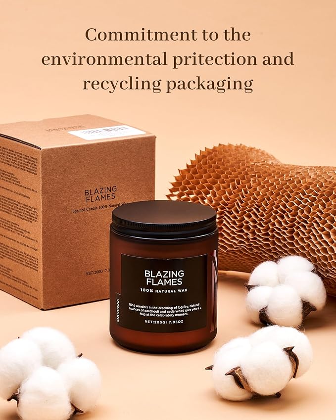 M&SENSE Creamy Almond Milk Scented Candles, Organic Natural Soy Wax Clean Non Toixc 7.05oz 50 Hour Slow Burning Candle for Bedroom Kitchen Home Decor, Housewarming Gifts for Women Men