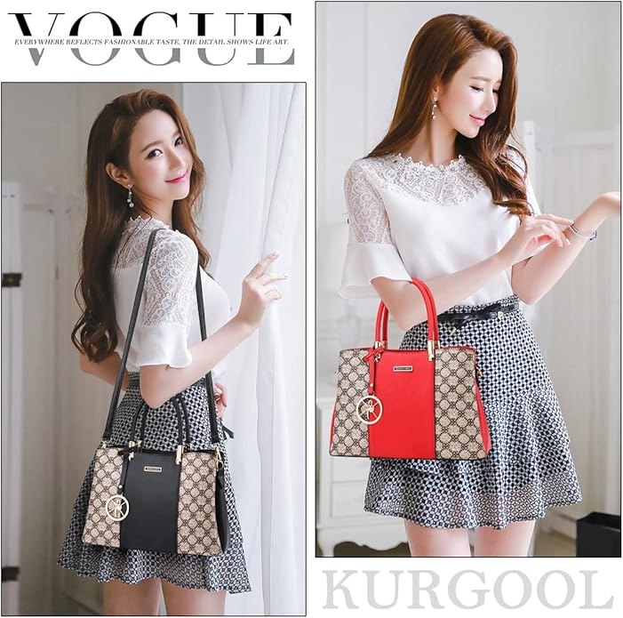 KURGOOL Women Purses and Handbags Top Handle Satchel Shoulder Bags Messenger Tote Bag for Ladie