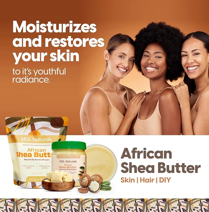 Raw African Shea Butter Ivory 2.2 lb, 100% Pure and Unrefined. Nourish and moisturize skin and hair. Use alone or DIY recipes. From Ghana, West Africa. (2.2 lb | 35.3 oz | 1kg)