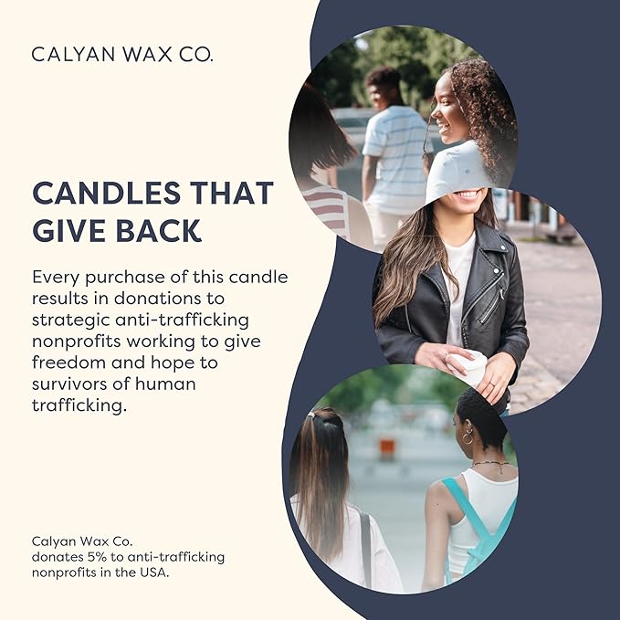Calyan Wax Co. Soy Wax Candle, Seaside + Citrus Scented Candle, 57 Hour Burn Time, Aromatherapy Soy Candles, Non Toxic & Vegan Soy Wax, Amber Glass Jar Scented Candles, 7.2oz