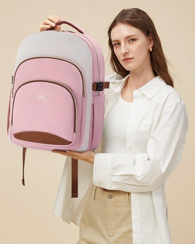 LOVEVOOK Laptop Backpack for Women, 15.6-Inch Work Backpack, Back to School Bookbag for College Student Teen Girls, Casual Personal Item Travel Bag Business Computer Daypack for Teacher Nurse, Gift