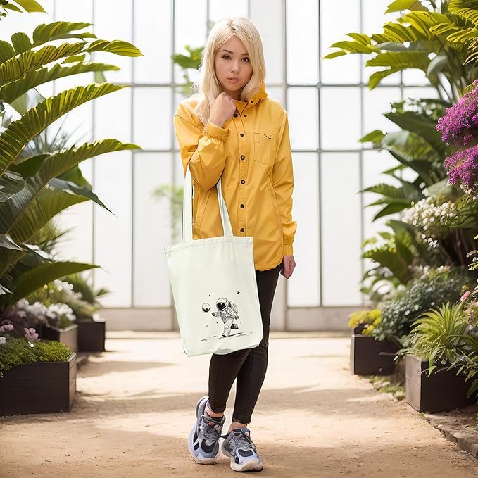 Tote Bag for Women, Reusable Zippered Canvas Bag with Handles Pocket Thick Canvas, for Grocery Shopping Beach Gift