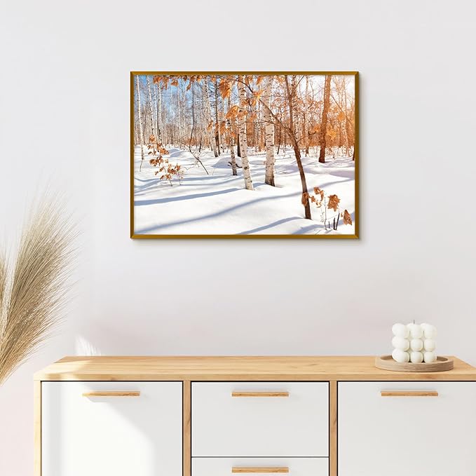 Golden State Art, A2 Aluminum Picture Frame, Bronze Metal Thin Poster Frames for 16.5x23.4 inch Photo, Acrylic Front, Wall Hook for Horizontal or Vertical Display, 3 Pack