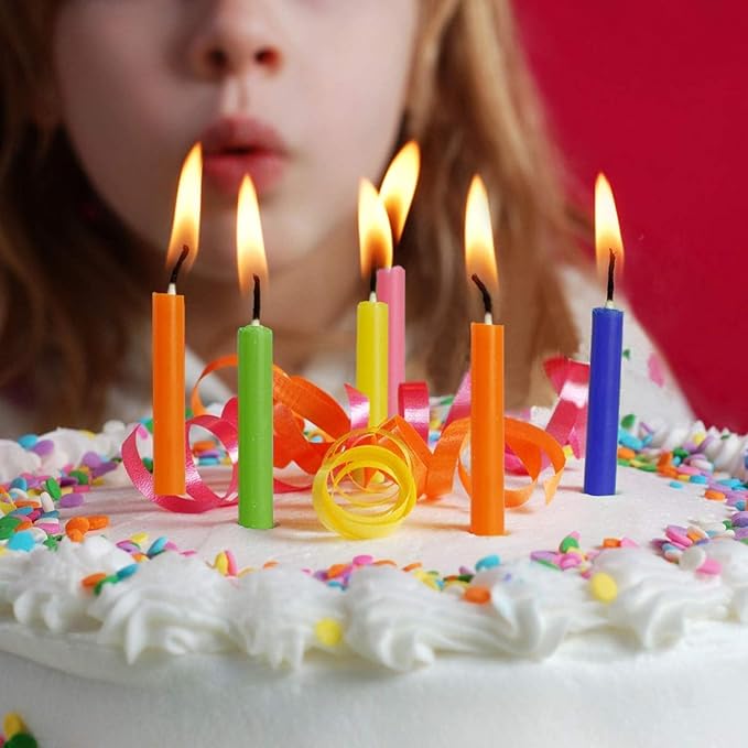 100 pcs Unscented Assorted Colors Mini Taper Candle | 4" Tall x 1/2" Diameter | Great for Casting Chimes, Rituals, Spells