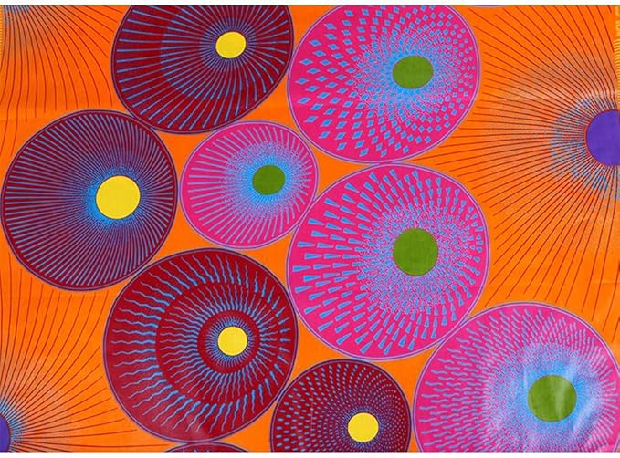 African Fabric 100% Cotton Ankara Kente Print Fabric 6 Yards for Party Dress 1094