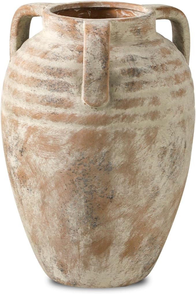 Ceramic Flower Vase Home Decor - Farmhouse Flower Vases Rustic Vintage Style Aesthetic Modern for Table Living Room Kitchen Bedroom Decoration House Desk Decorative Accessories Gift (Vintage)