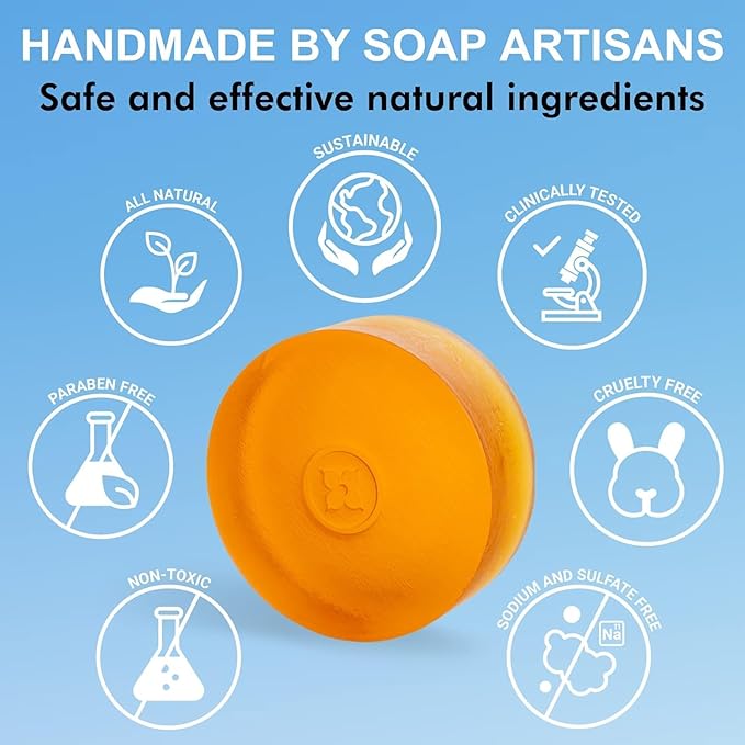 MIRAI Clinical Persimmon Soap Bar for Old People Smell - Nonenal Solution - Japanese Persimmon and Green Tea Extract - For Men and Women - Gentle on All Skin Types - Natural Body Odor Soap