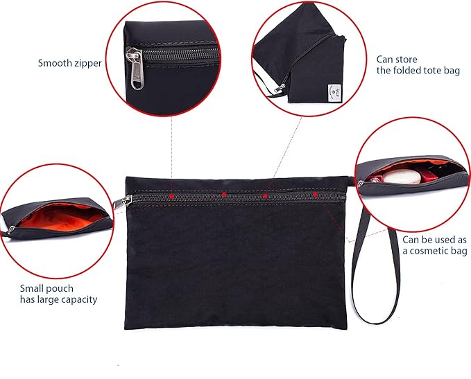 ETidy Large Capacity Foldable Tote Bag With Zipper Water-resistant SandproofWomen Beach Bag Handbag GymBag Travel ShoppingBag