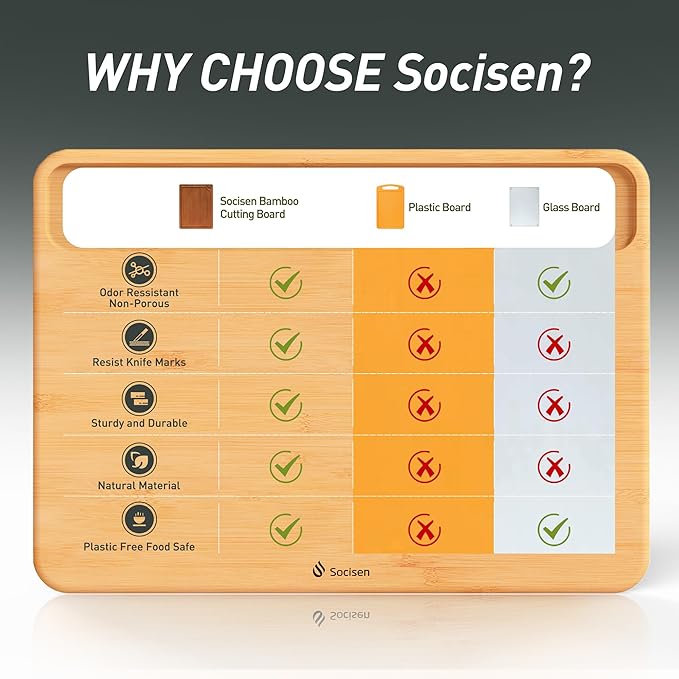 2 Packs Natural Wood Cutting Board Set Non Toxic Bamboo Cutting Boards with Juice Groove Wooden Chopping Board Ideal Charcuterie for Meat Fruit Vegetables Cheese Hardwood Kitchen Counter Kit