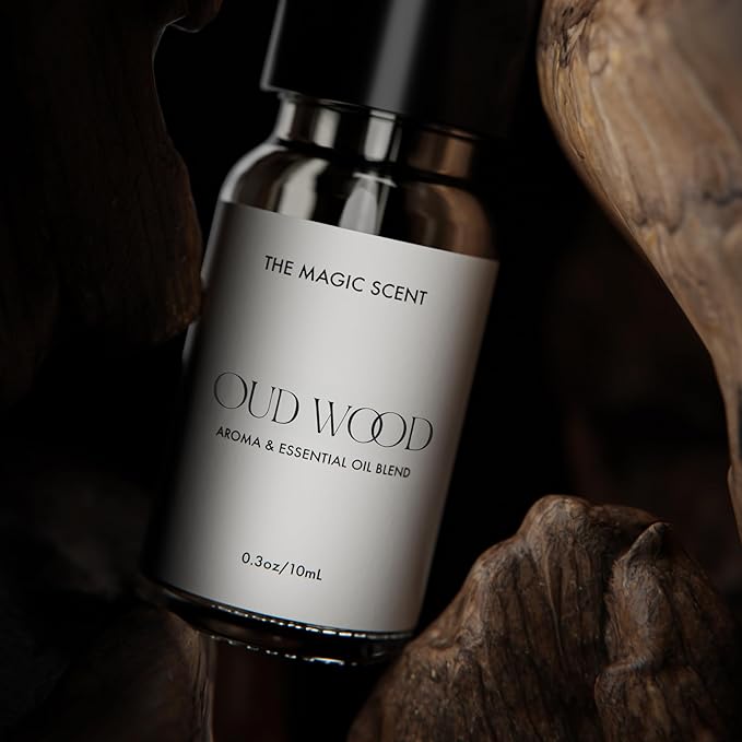 Oud Wood Home Fragrance - Cold-Air & Ultrasonic Scented Oils for Diffuser - Woody Oud & Bergamot Essential Oils for Diffusers Aromatherapy - Diffuser Scent for Home - 0.3 fl oz, 10 mL