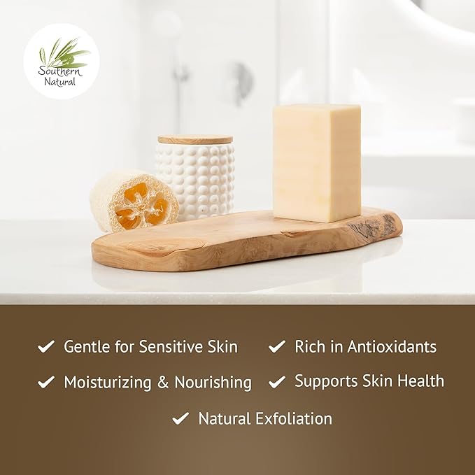 Southern Natural Goat Milk Soap Bar (Variety 3 Pack) Dead Sea Mud & Charcoal, Patchouli, Eucalyptus Grove - For Dry Sensitive Skin. Great For Face and Body.(Each Bar 4-4.5 oz)