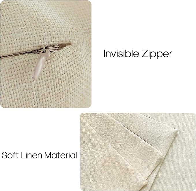 YCOLL Pillow Covers 22x22 Set of 4, Modern Sofa Throw Pillow Cover, Decorative Outdoor Linen Fabric Pillow Case for Couch Bed Car, Black