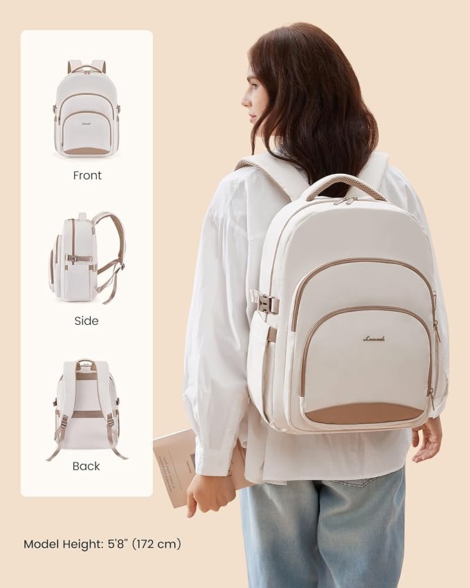 LOVEVOOK Laptop Backpack for Women, 17-Inch Work Backpack, Back to School Bookbag for College Student Teen Girls, Casual Personal Item Travel Bag Business Computer Daypack for Teacher Nurse, Gift