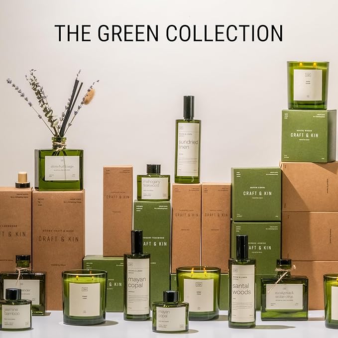 Craft & Kin Santal Woods Room Spray for Bedding, 6.76 oz, Pillow Spray, Long-Lasting Room Freshener, Soothing Aroma Mist for Home & Washroom