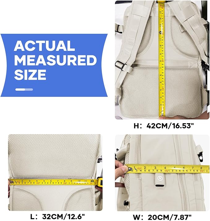 coowoz Travel Backpack For Women Men,Carry On Backpack,Hiking Backpacks Waterproof Outdoor Sports Rucksack Casual Daypack travel essentials(Off White)