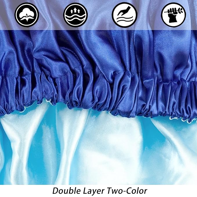 Satin Bonnet Silk Bonnet Hair Bonnet for Sleeping-Slouchy Beanie Hat Satin Sleep Cap for Women's Natural & Curly Hair(Royal Blue)