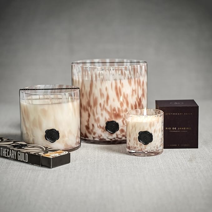 Zodax Apothecary Guild Opal Glass Jar Scented Candle for Home Decor - Single-Wick Candle Ideal for The Home - Gift Box Package Included - Rio de Janeiro - 11 Oz.