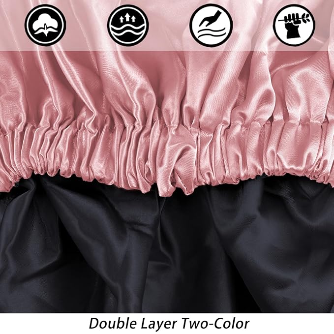 Satin Bonnet Silk Bonnet Hair Bonnet for Sleeping-Slouchy Beanie Hat Satin Sleep Cap for Women's Natural & Curly Hair(Blush Pink)