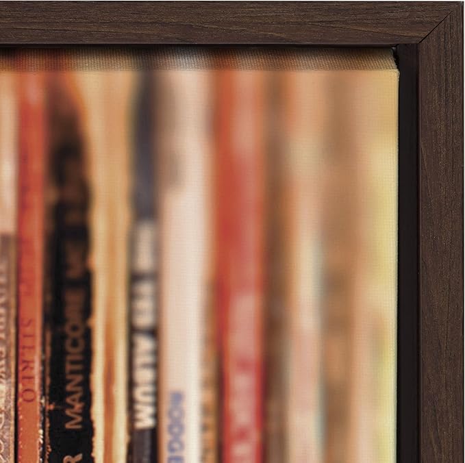 Kate and Laurel Sylvie 33 RPM Framed Canvas Wall Art by Robert Cadloff of Bomobob; 22x22 Brown; Decorative Music Art for Wall