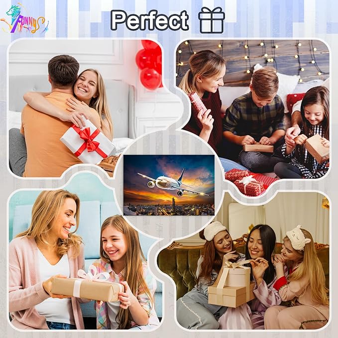 Mistyefly Airplane Canvas Wall Art with Inner Wooden Frame - Aviation Decor & Plane Themed Art for Office or Living Room - Lightweight & Easy to Hang, 12x18 Inches