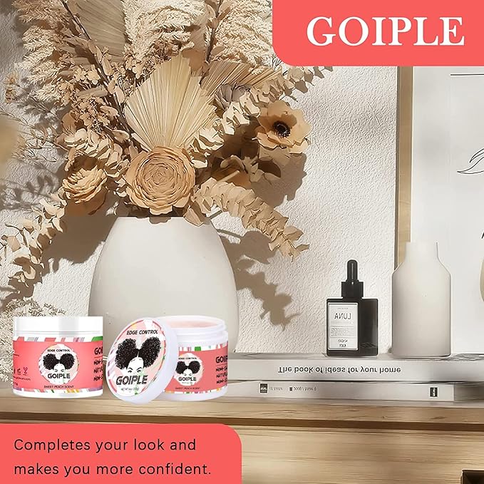 Edge Control Wax for Women Strong Hold Non-greasy Edge Control Smoother Edge Wax, Edge Wax Styling Gel Edge Control for Black Hair No Flaking, White Residue, Shine and Smooth (edge control-6pcs)
