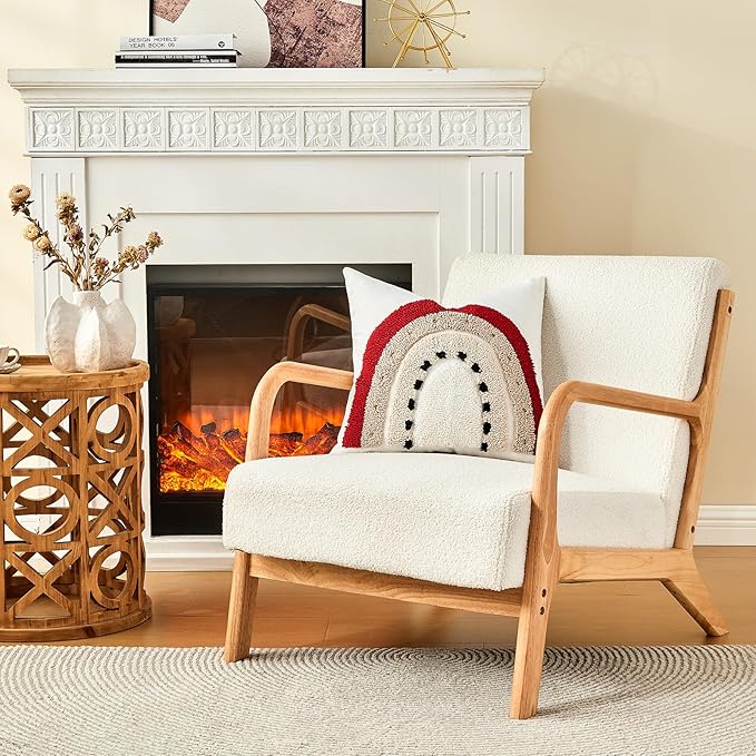 lifein 18x18 Pillow Covers-Throw Pillow Cover,Tufted Boho Jacquard Pillow Covers,Farmhouse Decorative Pillow Cover,Pillow Cases for Gift,Couch,Sofa,Bed,Chair,Living Room,Home Decor(18x18inch)