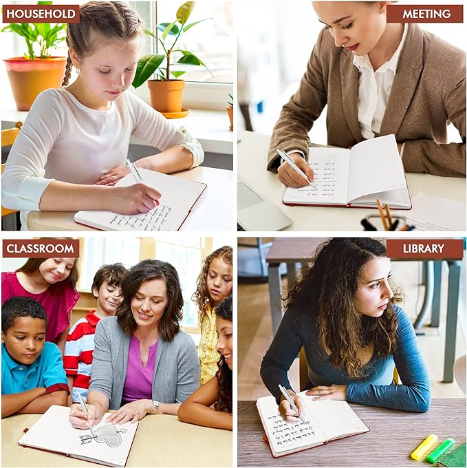 feela 12 Pack Notebooks Journals Bulk with 12 Black Pens, A5 Hardcover Notebook Classic Ruled Journal Set with Pen Holder for School Business Work Travel Writing, 120 GSM, 5.1”x8.3”, Brown