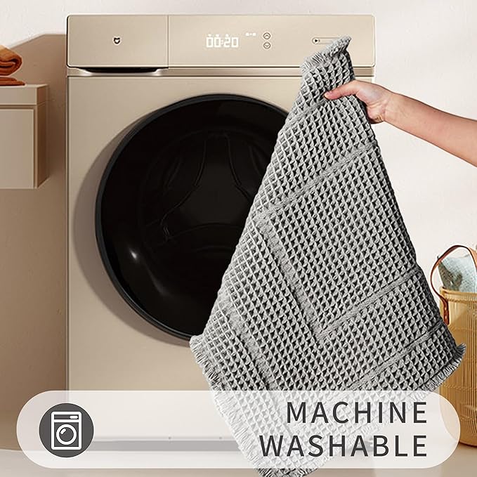 Bath Matts - Upgraded Waffle Super Absorbent, Non Slip Washable, Quick Dry Shower Mats, Ultra Soft for Bathroom Floor, Grey, 24"*36