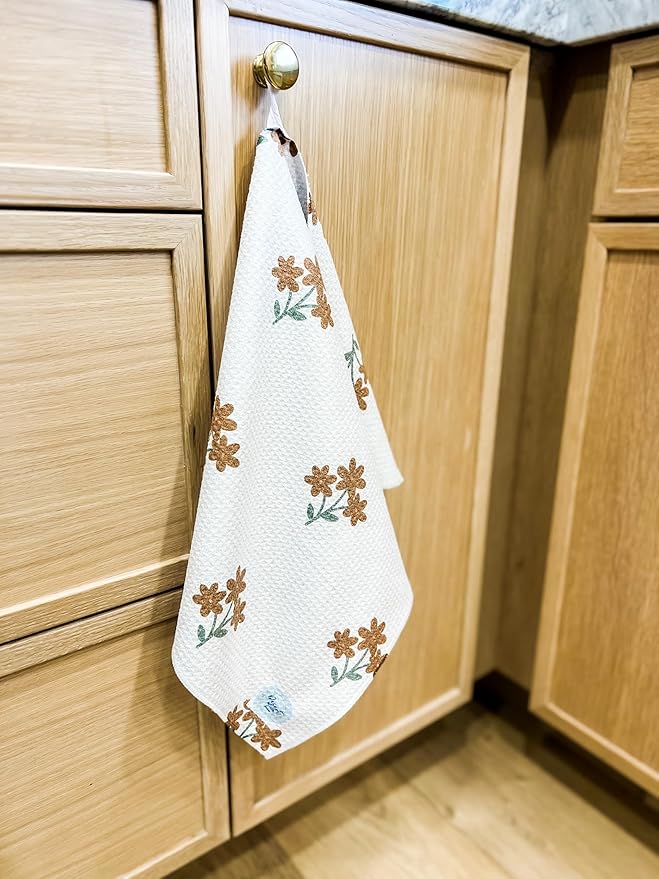 || 3 Pack|| Double Sided || Not Your Ordinary Dish Towels || Waffle Weave Microfiber || Highly Absorbent || Hanging Loop || Dish Cloths || Modern || Designer Prints (Coffee)