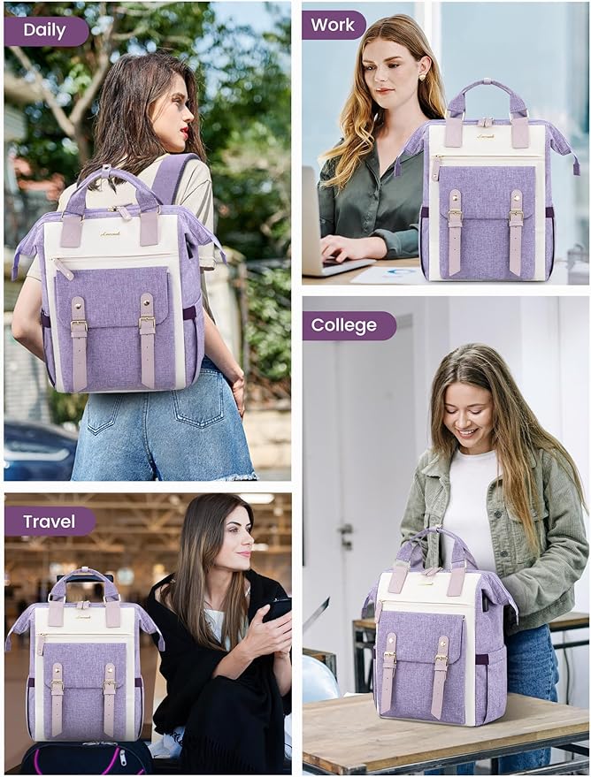 LOVEVOOK Laptop Backpack for Women Work Teacher Bag Travel Backpack, Stylish College Backpack Purse, Business Computer Laptop Bag Nurse Bags, Casual Daypack, 15.6 Inch