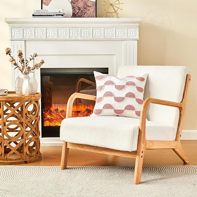 lifein 18x18 Pillow Covers-Throw Pillow Cover,Tufted Boho Jacquard Pillow Covers,Farmhouse Decorative Pillow Cover,Pillow Cases for Gift,Couch,Sofa,Bed,Chair,Living Room,Home Decor(18x18inch)