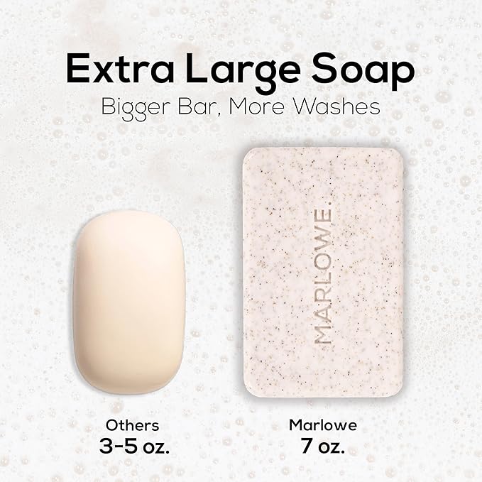 MARLOWE. No. 102 Body Scrub Soap 7 oz, Exfoliating Soap Bar with Shea Butter, Olive Oil & Green Tea Extracts, Cleanses, Smooths & Revitalizes Skin, Original Sage & Fir Scent