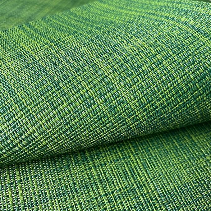 WAZAIGUR Placemats Set of 8 for Dining Table Heat-Resistant Washable Place Mats Woven Vinyl Kitchen Table Mats Easy to Clean,Hunter Green