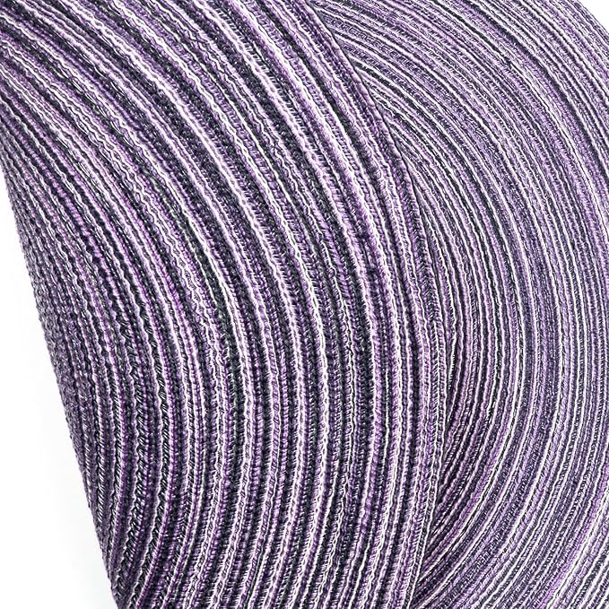 SHACOS Round Braided Placemats Set of 6 Round Placemats Cotton Blend Fabric Table Mats for Wedding Party (Light Purple, 6)