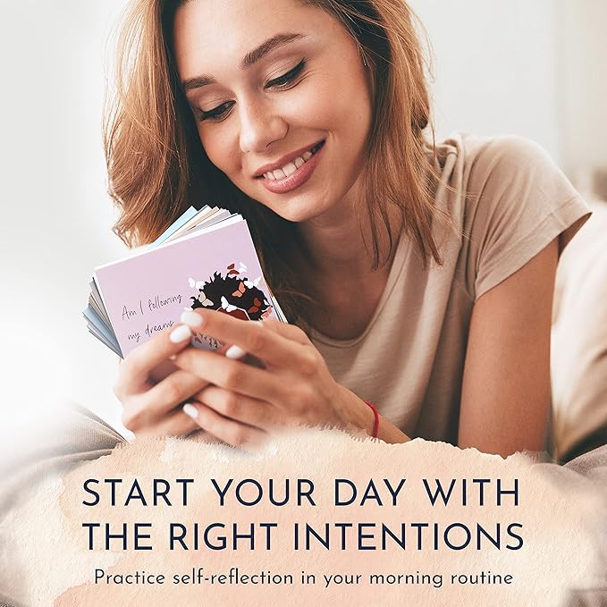 RYVE 52 Empowering Question Cards for Mindfulness, Meditation and Therapy - Self Care, Self Reflection & Positive Affirmation Cards for Women, Mindfulness, Self Love, Self Care Gifts for Women