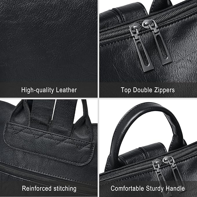 Shrrie Vegan Leather Laptop Backpack for Women 15.6 inch Work Backpack Fashion Travel Backpack Purse for Travel College Work