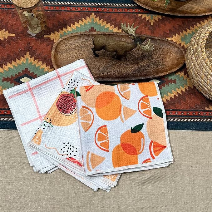 QUILTINA Dish Towels Set - 17 x 25 Inches 100% Cotton Waffle Weave Kitchen Towels 6 Pack, Dish Towels for Kitchen, Super Absorbent for Drying and Cleaning