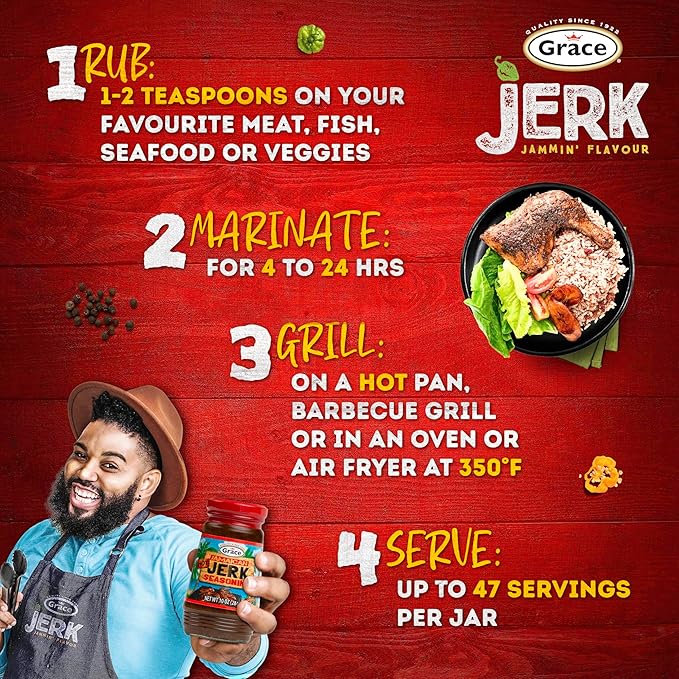 Grace Jamaican Jerk Seasoning Paste Variety Pack - Honey, Mild & Hot Jerk Seasoning Jamaican Style - Caribbean Jerk Seasoning Mix for Jerk Chicken Seasoning & Oxtail Seasoning - Best BBQ Rub for Pork Ribs & Steaks