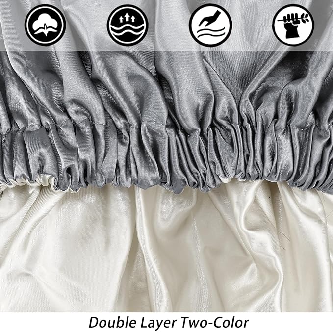 Satin Bonnet Silk Bonnet Hair Bonnet for Sleeping-Slouchy Beanie Hat Satin Sleep Cap for Women's Natural & Curly Hair(Dark Grey)