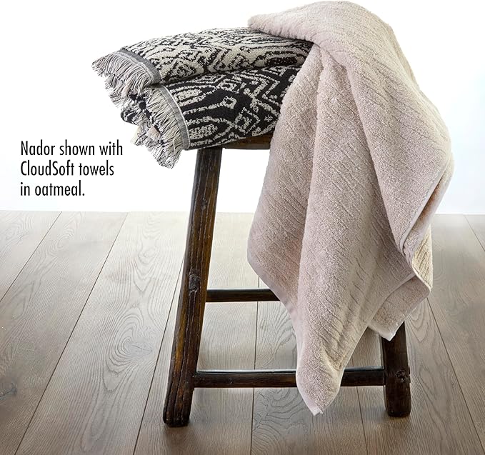 SKL Home Nador 2 Bath, 2 Hand Towel Set, Black