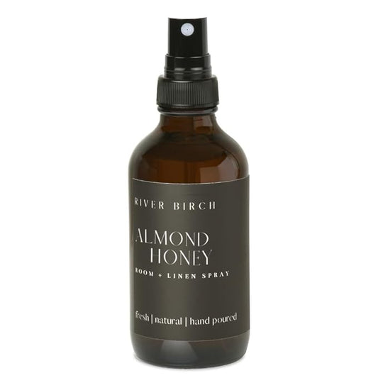 River Birch Almond Honey Scented Linen and Room Spray | Home Fragrance | 4 oz Glass Amber Bottle | Luxury Signature Scent | Handmade in Texas